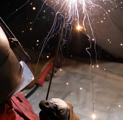 licence welding - zoomed-in view of welding at work